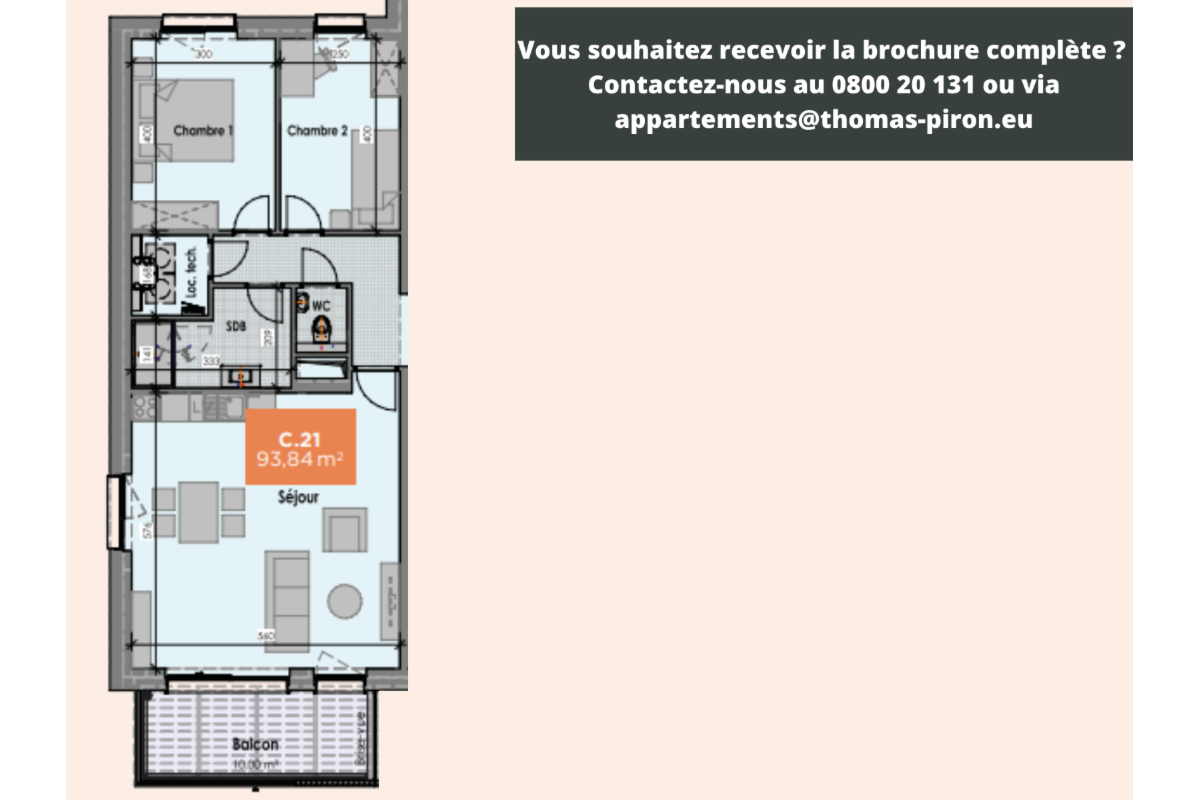 Appartement à vendre à Mons 7000 262000.00€ 2 chambres 94.00m² - annonce 666186