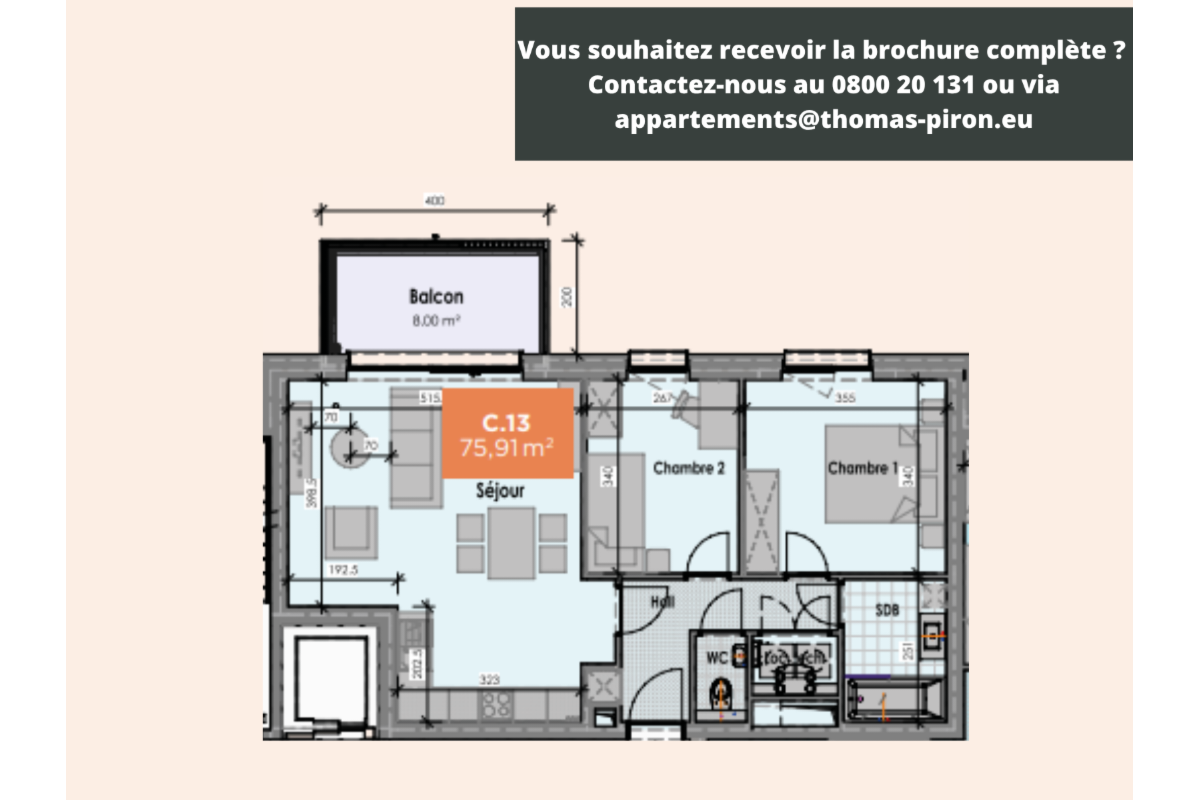 Appartement à vendre à Mons 7000 231000.00€ 2 chambres 76.00m² - annonce 666175