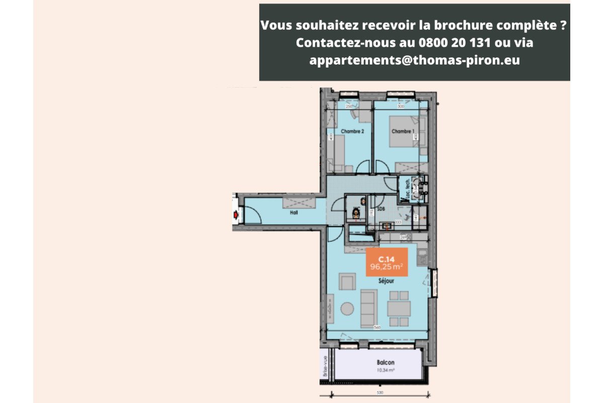 Appartement à vendre à Mons 7000 267000.00€ 2 chambres 96.00m² - annonce 666172