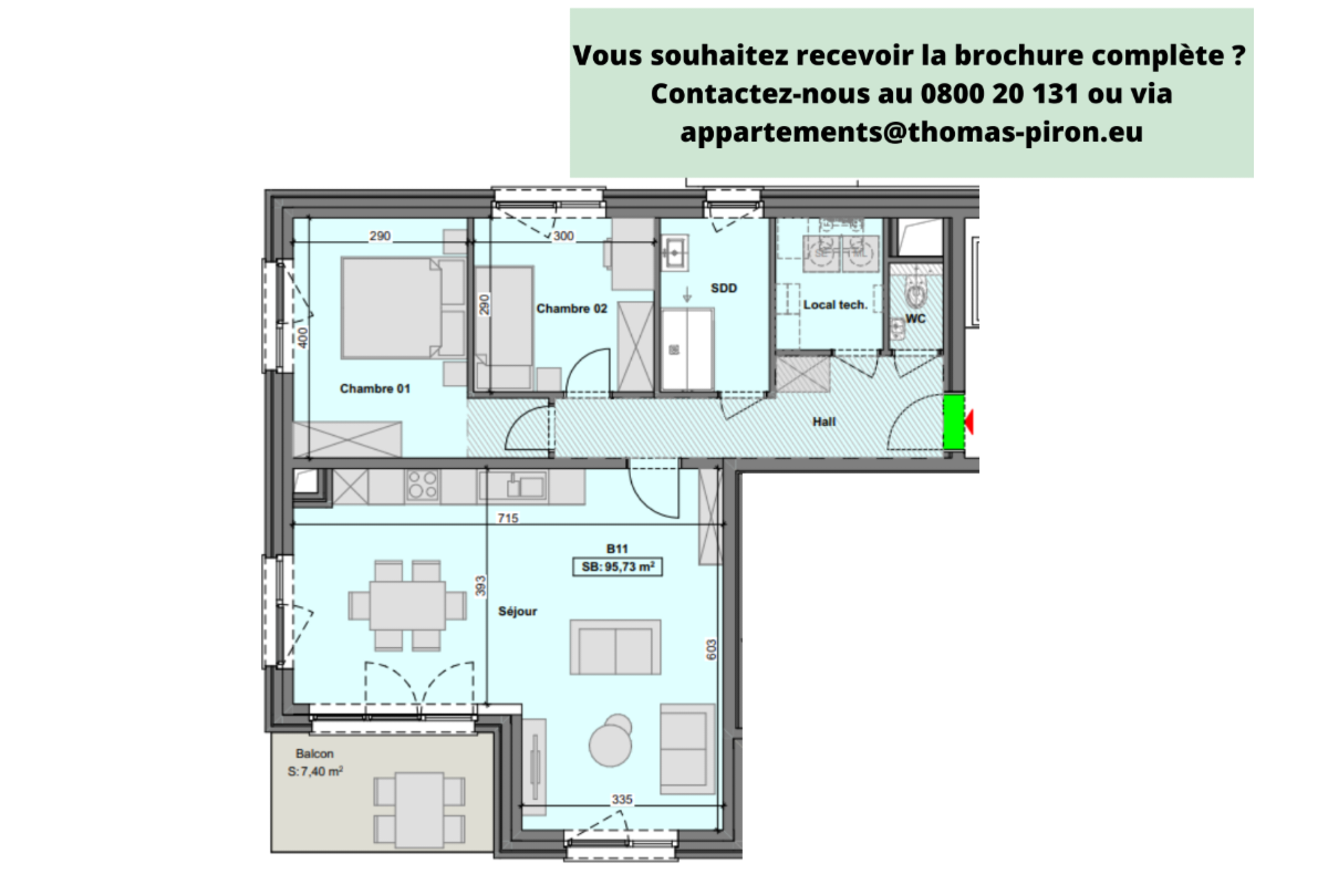 Appartement à vendre à Charleroi 6000 276000.00€ 2 chambres 96.00m² - annonce 671226