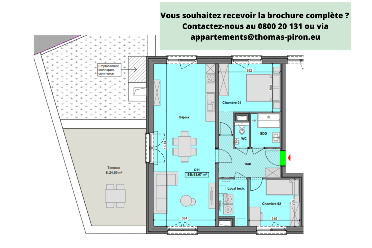 Appartement à vendre à Charleroi 6000 286000.00€ 2 chambres 99.00m² - annonce 671224