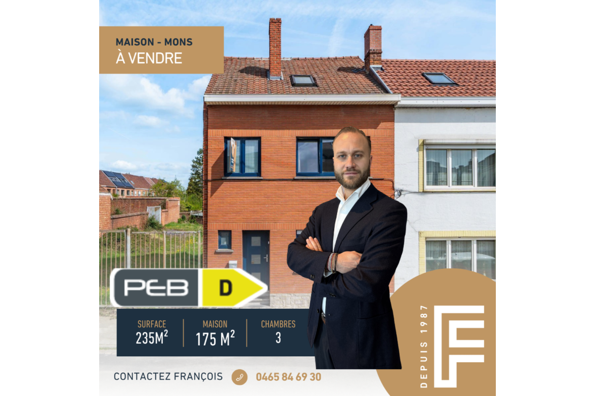 Villa à vendre à Mons 7000 180000.00€ 3 chambres 175.00m² - annonce 738491